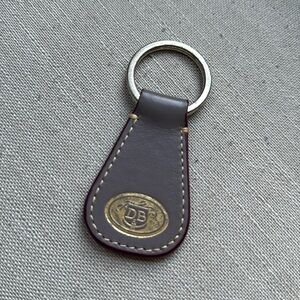 Dooney & Bourke Taupe Leather Key Fob Keychain